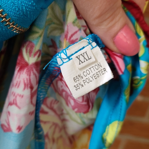 XXL Bodycon Floral Dress Zipper Stretch - Picture 3 of 4